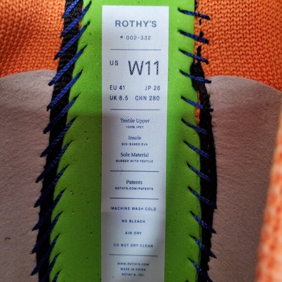 Rothy’s The Point in Orange Tangerine Flats Women Shoes Size 11 shell botton - Picture 4 of 7